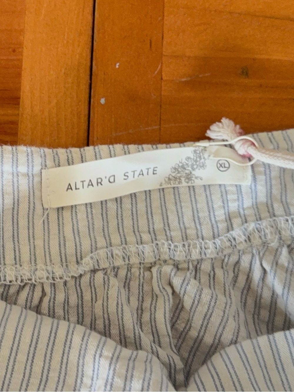 Altar'd State Blue and White Pinstripe circle skirt